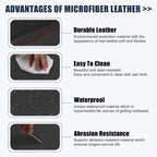 Armrest Protector Cover for Honda (Black Microfiber Leather, Red Stitches)