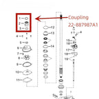 Water Pump Coupling for Mercury 135-300 (22-887987A 1)