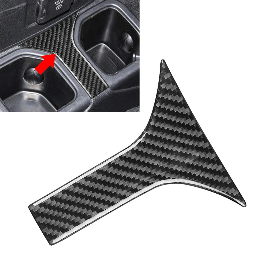 Carbon Fiber Look Rear Water Cup Holder Trim for Jeep Wrangler JL (2018–2023)