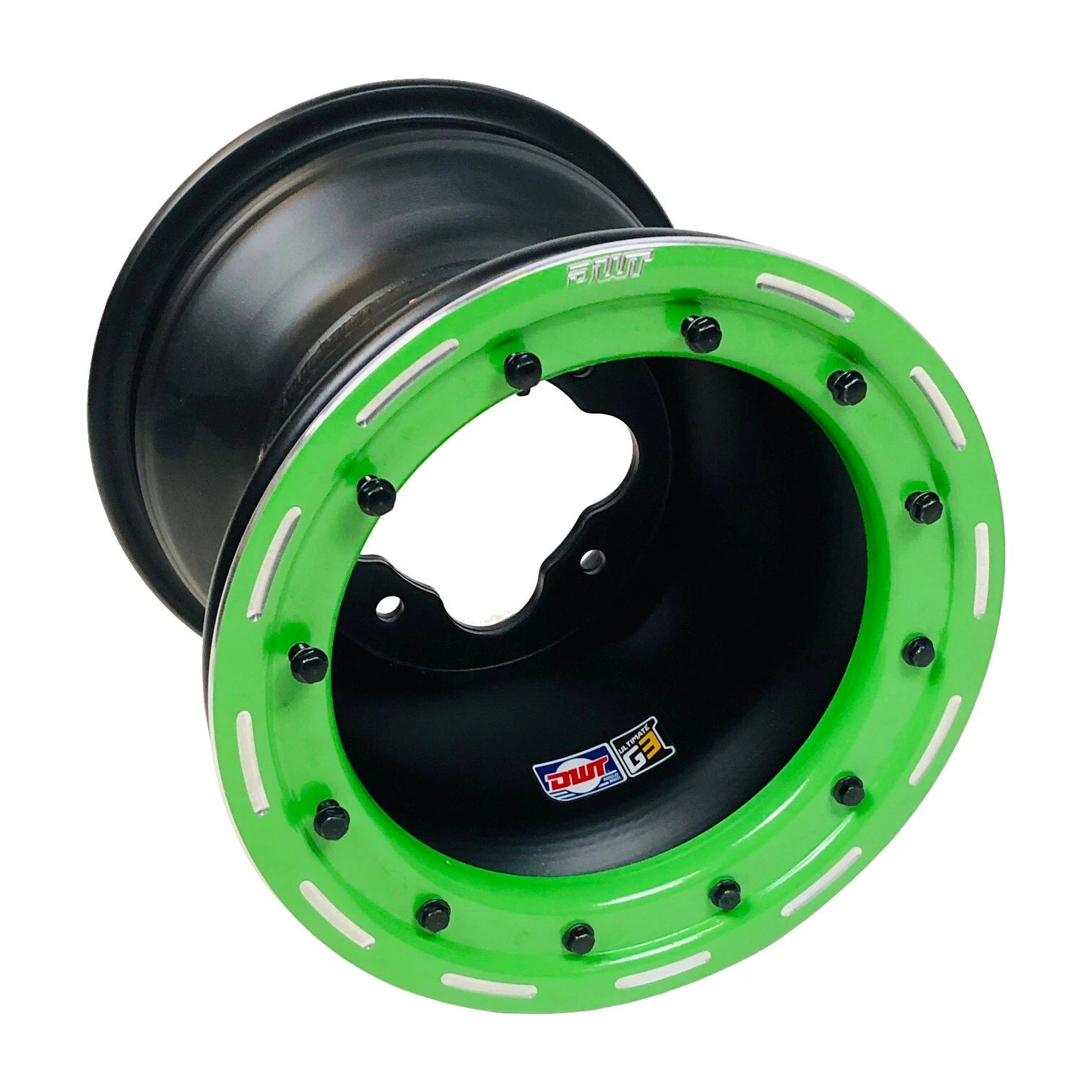 Set of 2 DWT G3 Rear Green Beadlock Wheels for Raptor 700R 700 660 (2006–2018)