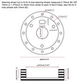 Steering Wheel Spacer Kit for 6 Hole to 3 Hole Adapter (Black)