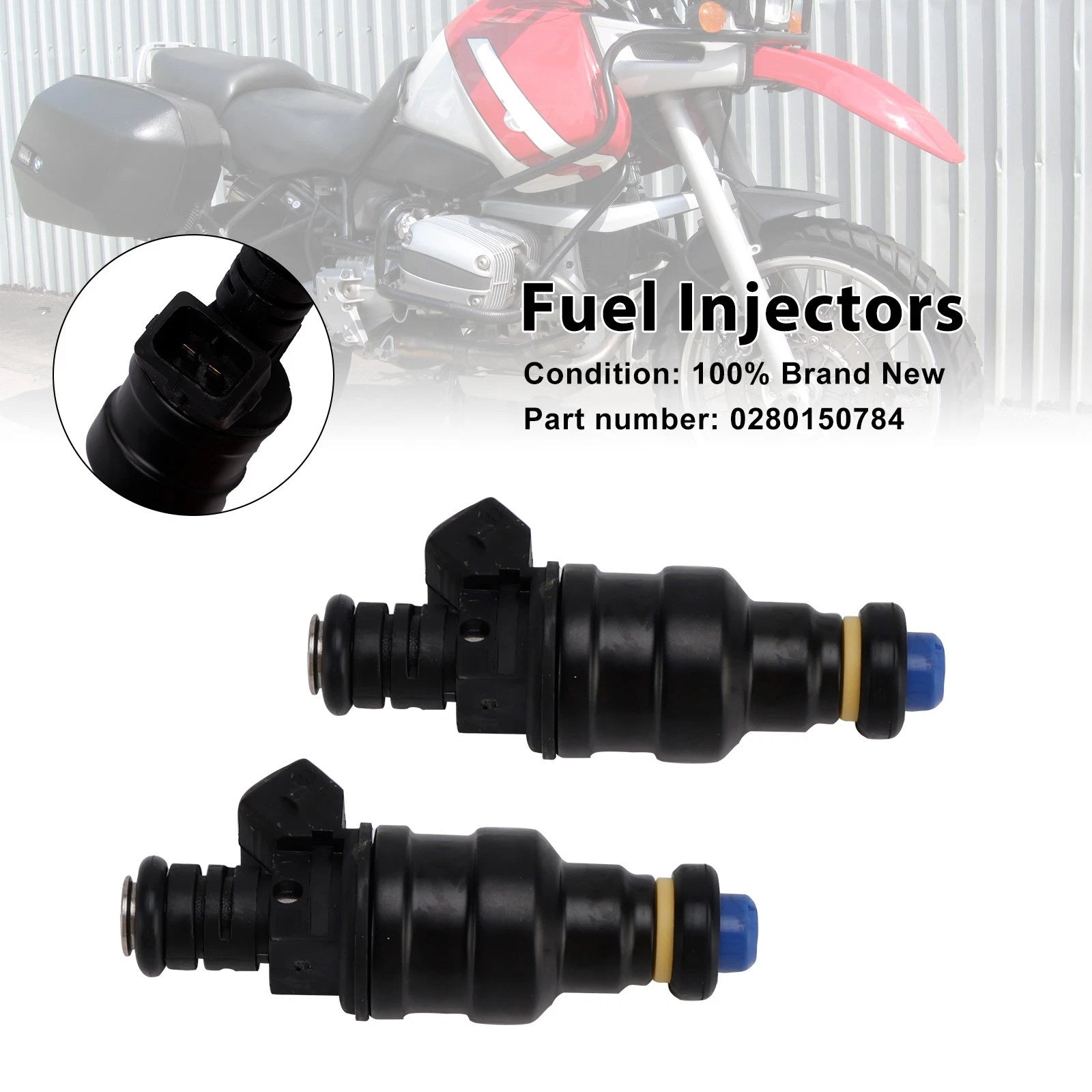 2X Fuel Injectors 0280150784 for BMW R1100 RT R850 R1100GS R850GS (1994–1999)
