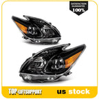 Headlight Assembly for Toyota Prius (2010–2011) Black Amber Projector Pair