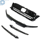 Front Upper Grille for Honda Pilot (2019–2021) Glossy Black with Trim