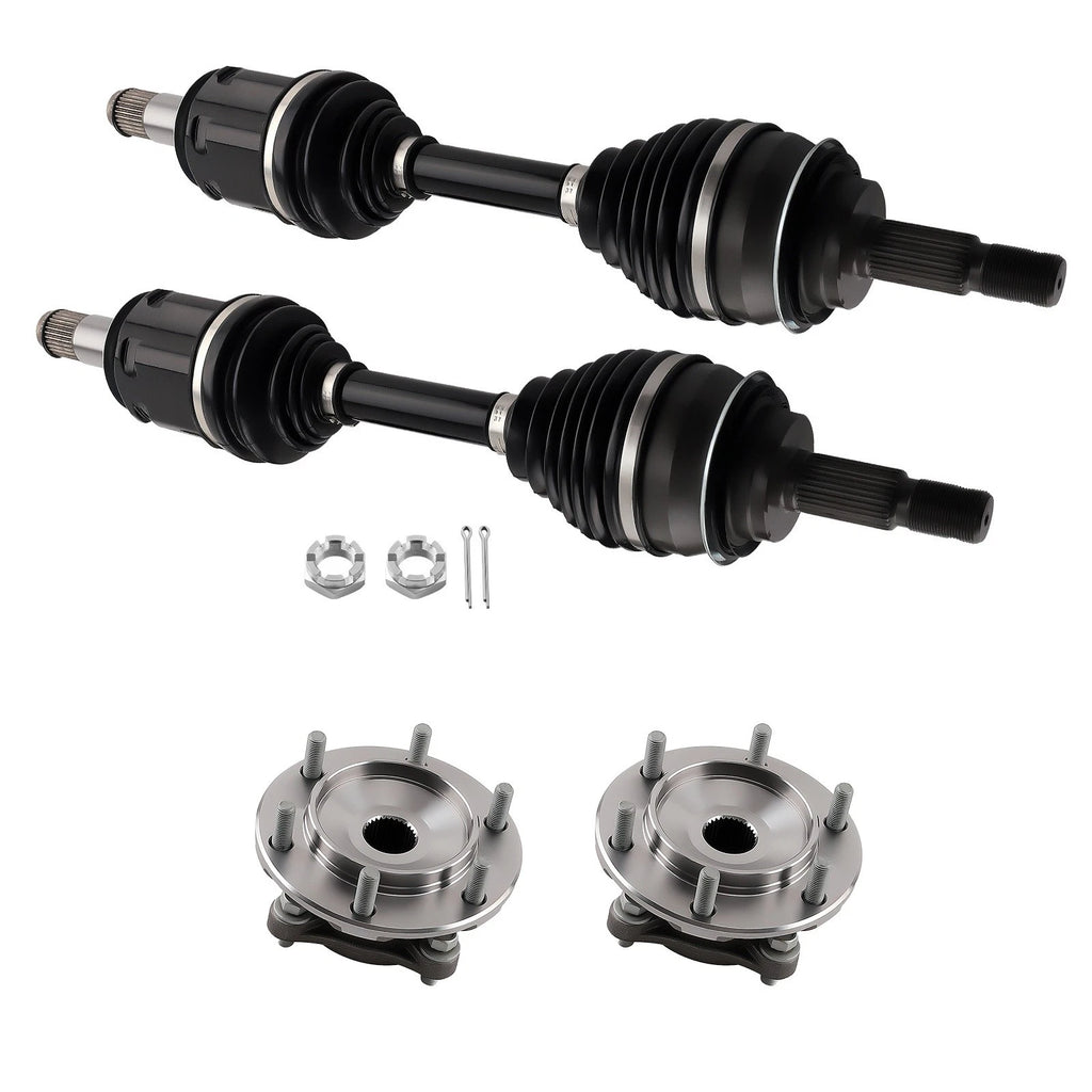 Front Left+Right CV Axle Shaft & Wheel Hub Bearing for Toyota 4Runner (2003–2023)
