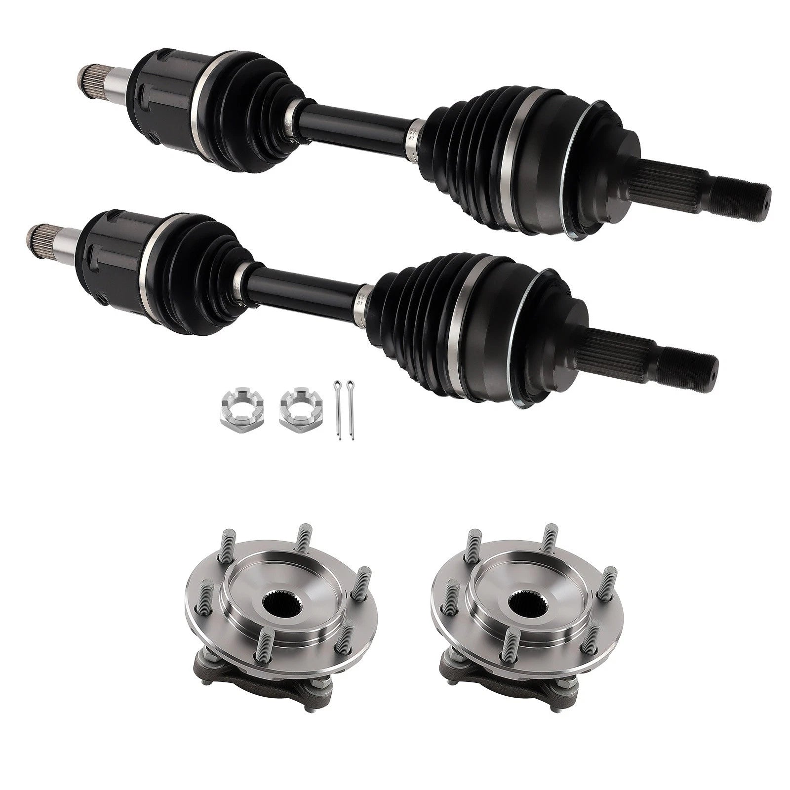 Front Left+Right CV Axle Shaft & Wheel Hub Bearing for Toyota 4Runner (2003–2023)
