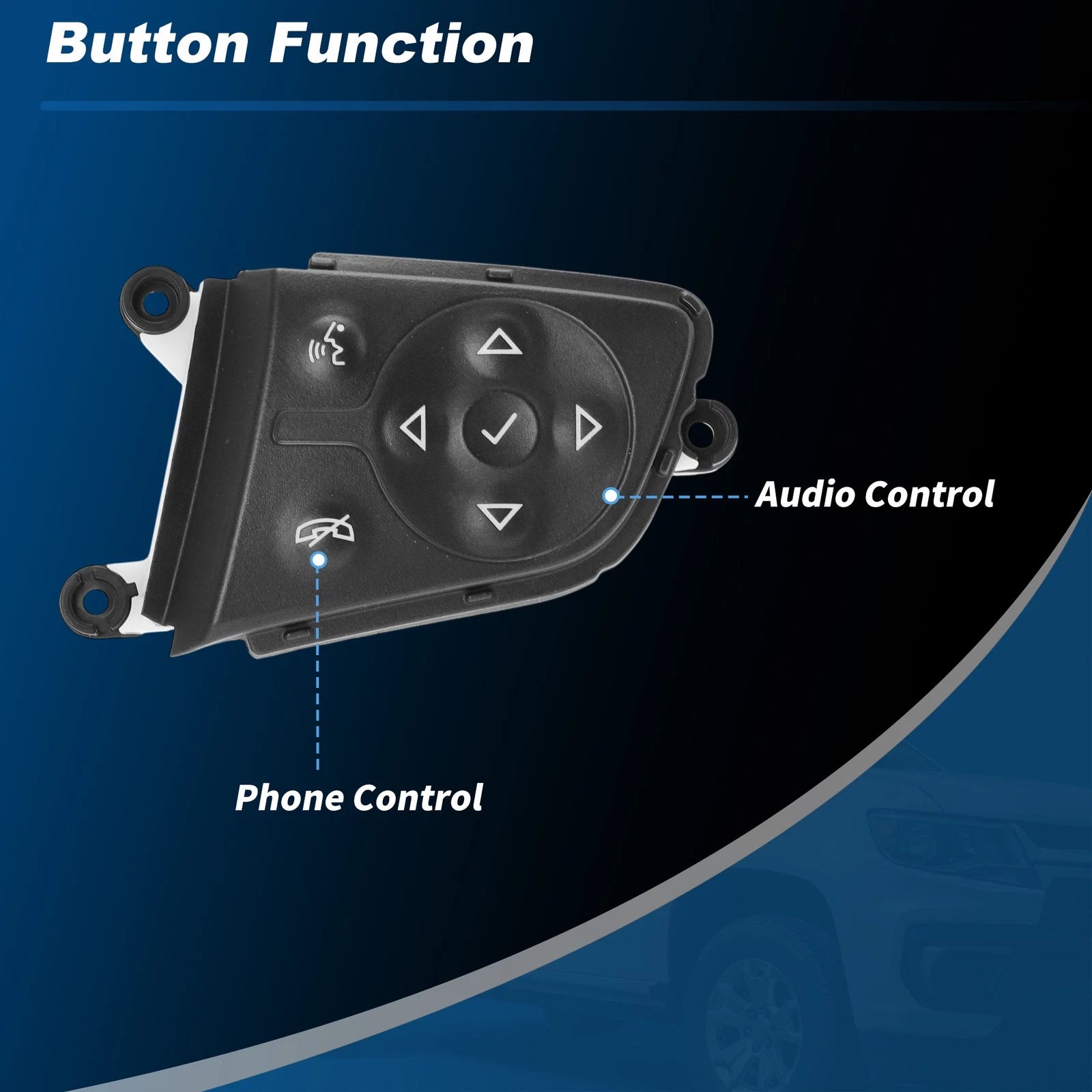 Right Steering Wheel Audio Phone Control Switch for Silverado Sierra (2014–2019) No. 23134237