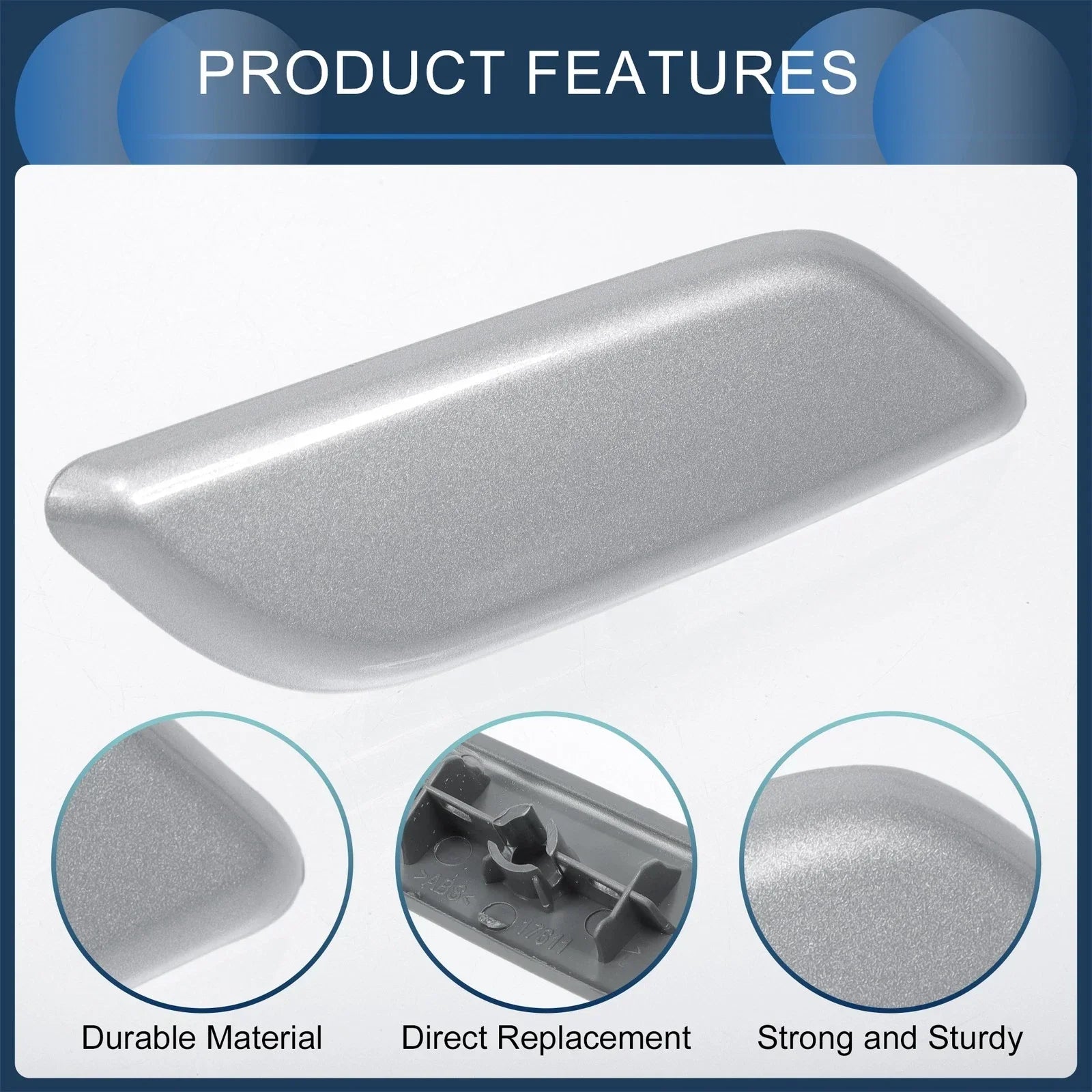 Front Right Washer Nozzle Cover for Honda Accord VIII 2011-2013 Silver Tone