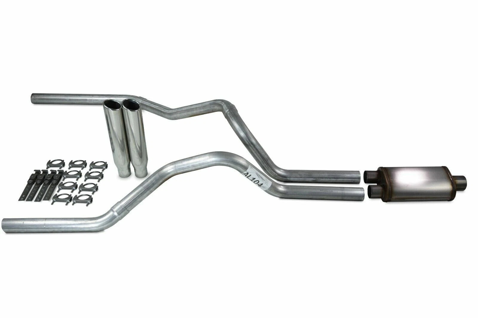 2.5" Dual Exhaust Kit for Ford F150 (2021–2025) - Stainless Muffler Tips