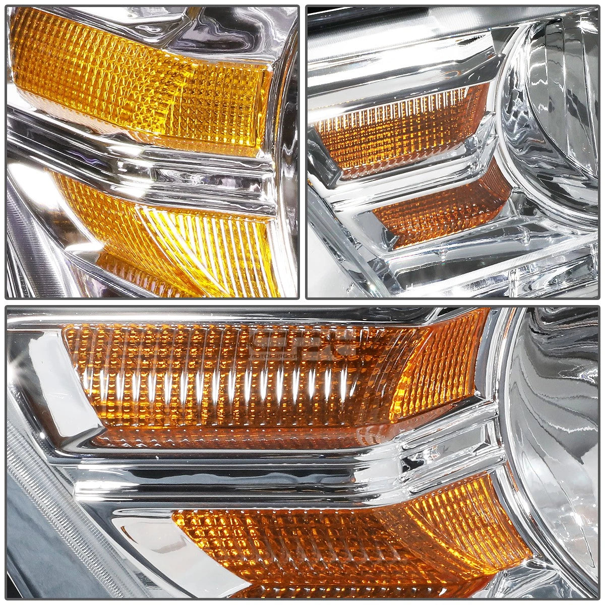 Pair of Chrome Housing Amber Corner Headlights for Ford Mustang (2010–2014)