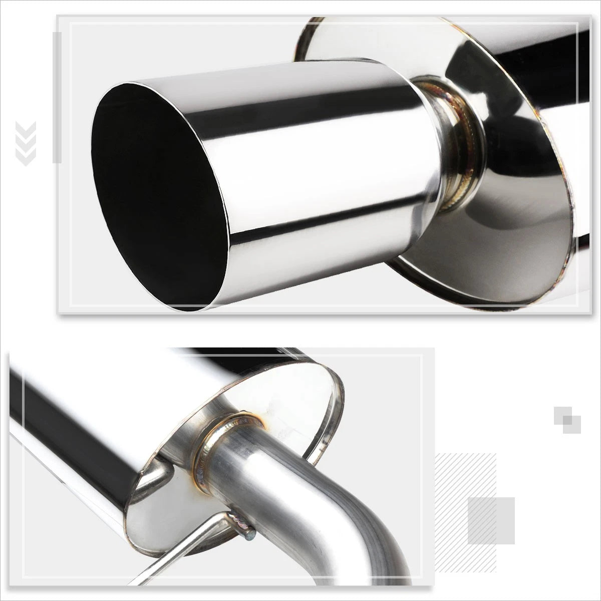 4" Round Tip Muffler for Honda Civic ED 1989–1991 OE Style Catback Exhaust