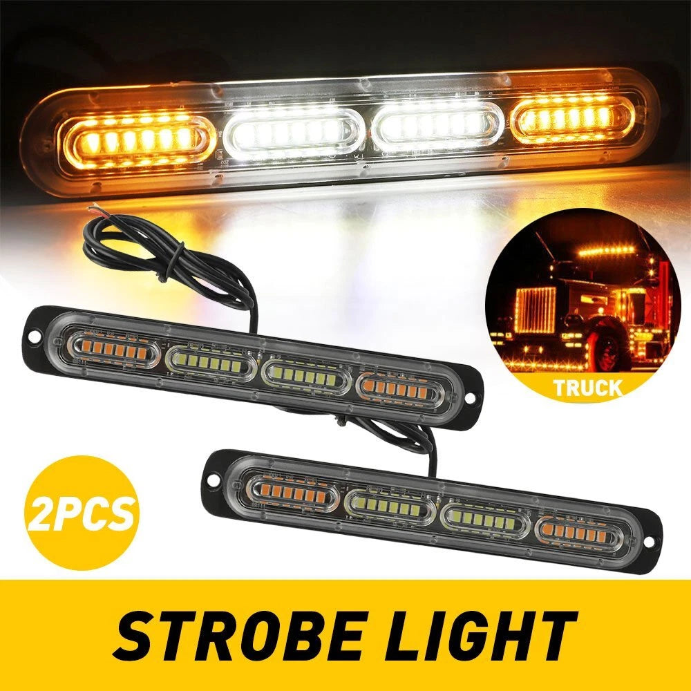 24LED Strobe Light Bar for Car Truck (Amber/White)