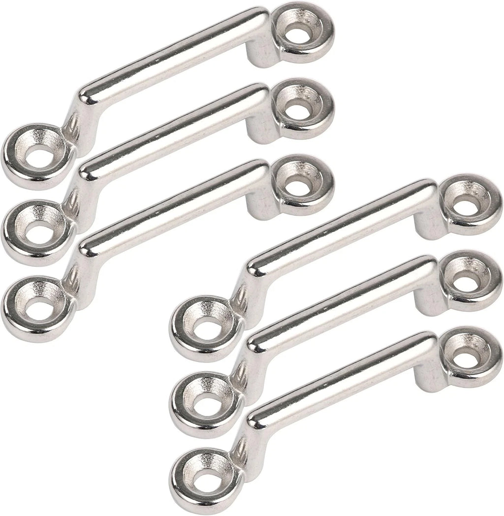 6pcs Stainless Steel Bimini Top Strap Pad Eye Footman's Loop for Kayak