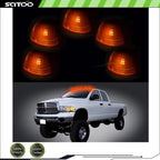 5X Amber Cab Marker Lens & T10-6-3020-SMD Blue LED Bulbs for Ford