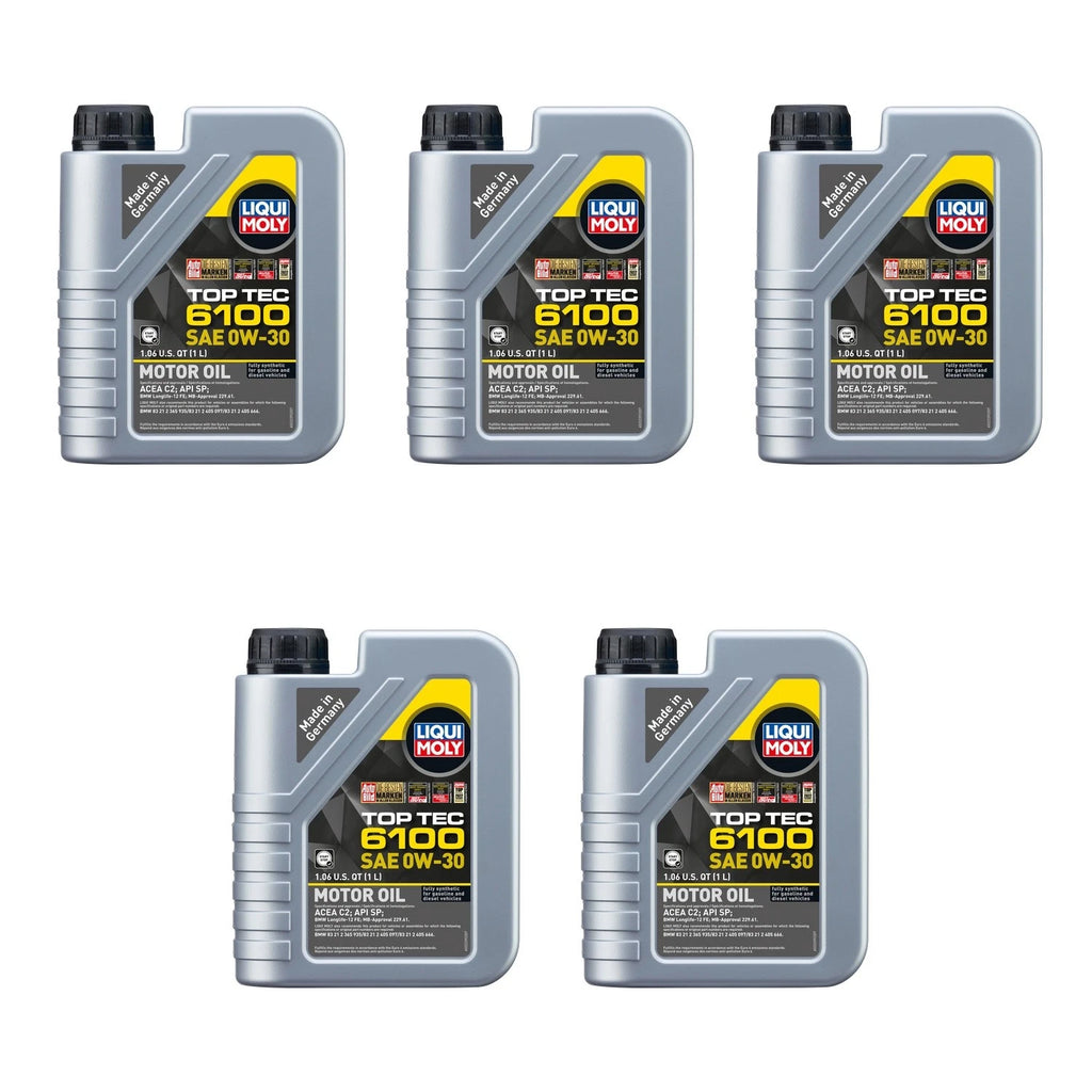 Set of 5 Liqui Moly Top Tec 6100 0W-30 Engine Motor Oil (5L)