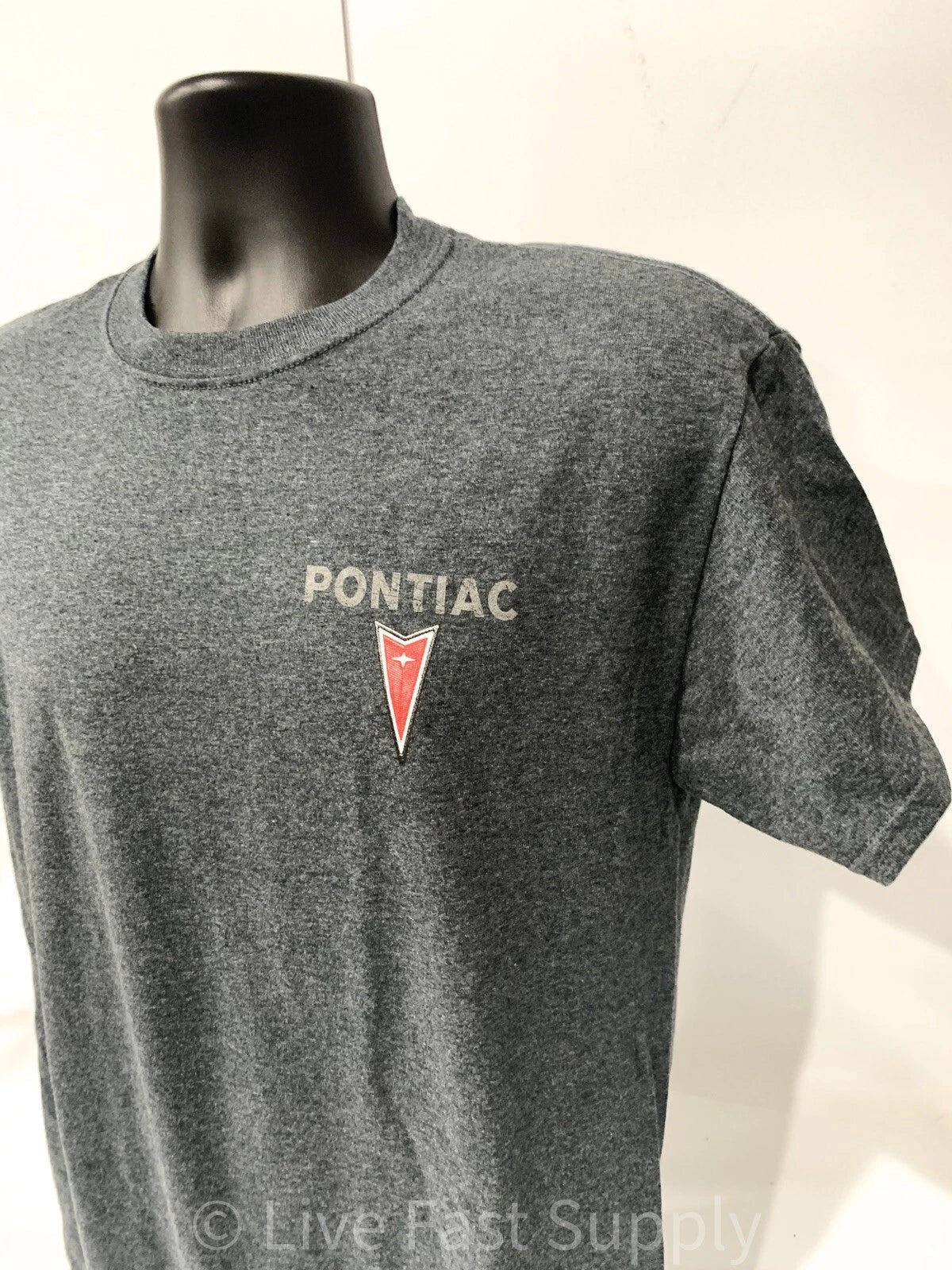 Licensed Pontiac T-Shirt Gray with Multiple Cars Service Station Scene (2000–2006)