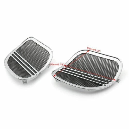 Tri-Line Speaker Cover Grills for Harley Road Glide FLTRX (2015–2018) Chrome