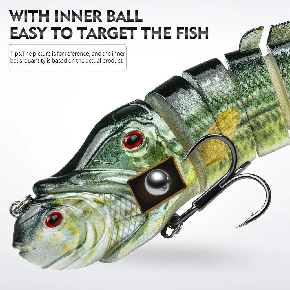 8 Section Jointed Swimbait Fishing Lure for Bass Pike Walleye Saltwater