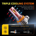 Set of 4 OXILAM H11 H8 H9 LED Headlight Fog Bulbs Kit 20000LM 6500K for