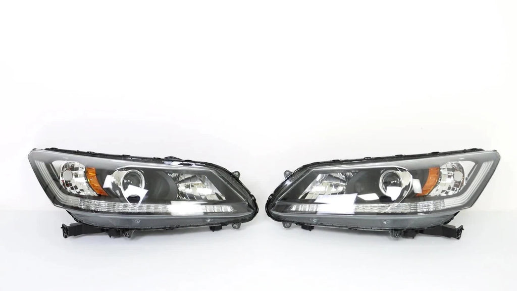 Set of 2 Headlights for Honda Accord (2013–2015) Black Housing
