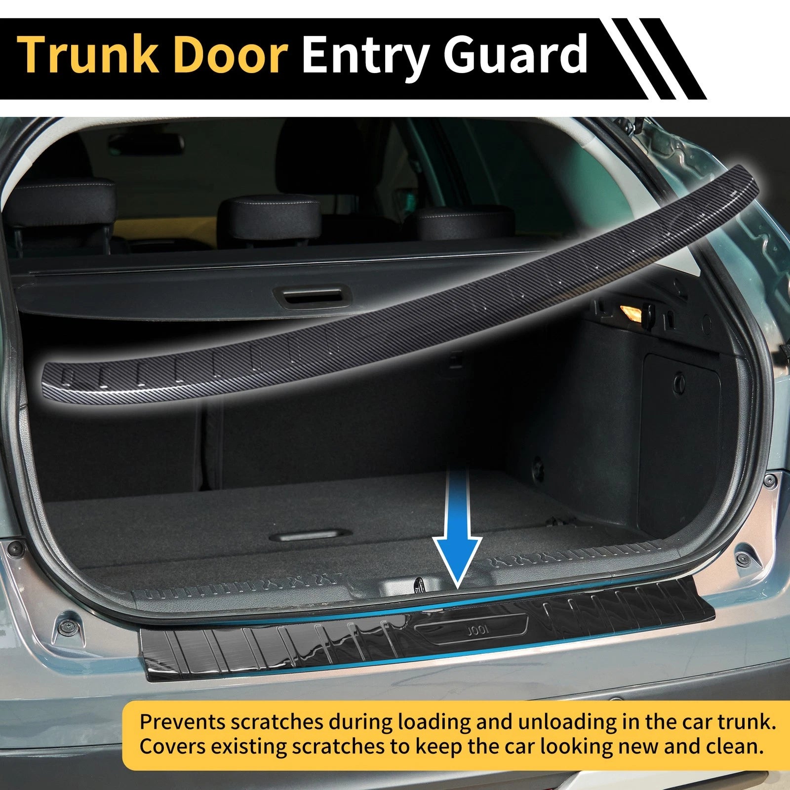 Rear Bumper Topper for Audi Q3 (2019–2023) Black Carbon Fiber