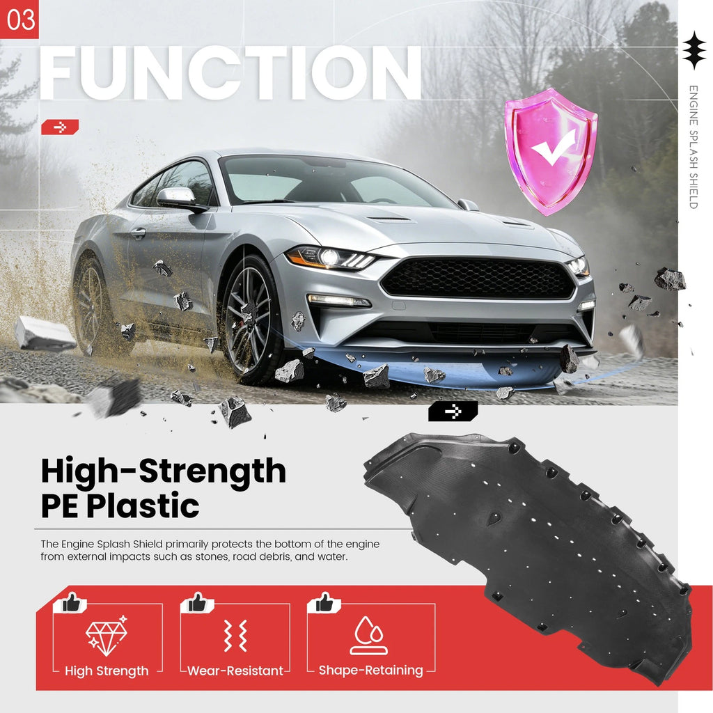 Front Engine Splash Shields for Ford Mustang (2018–2023) JR3Z17626A FO1228164