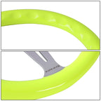NRG 35cm Neon Yellow Wood Grain Grip Steering Wheel for Universal (2010–2023)