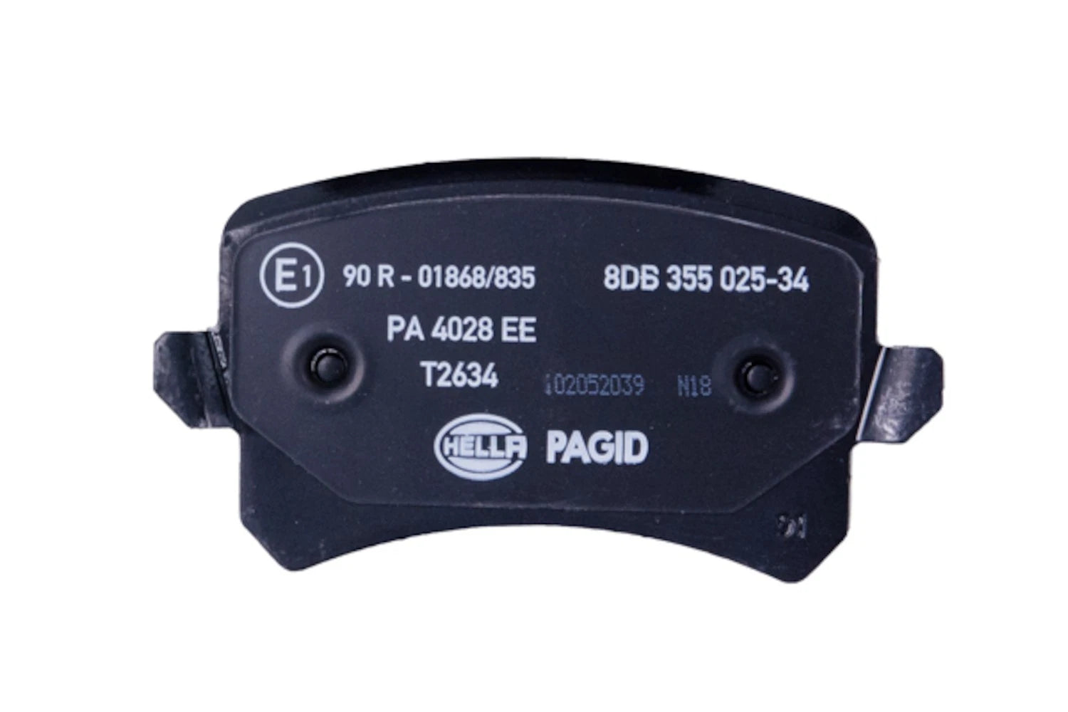 Set of 4 Hella Pagid Rear Disc Brake Pads for Volkswagen CC, Tiguan, Passat (2009–2017)