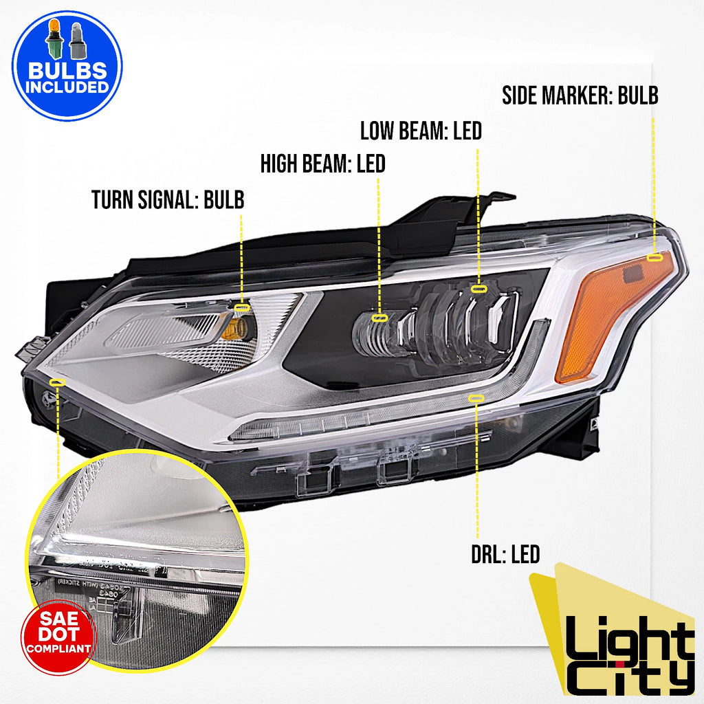 Full LED Headlight Assembly LH for Chevy Traverse (2018–2021)