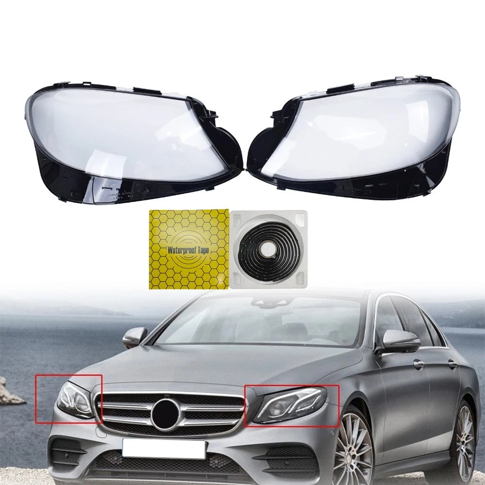 Left & Right Headlight Lens Cover for Mercedes E Class W213 (2017–2020)