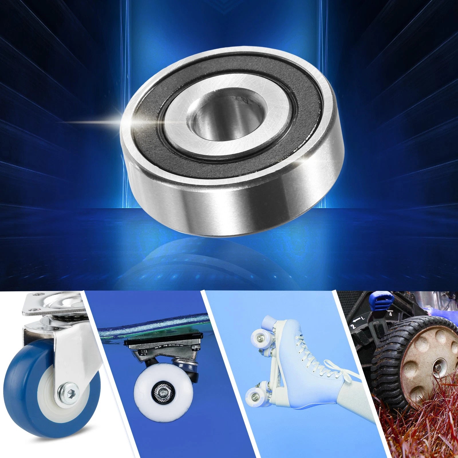 Set of 4 Deep Groove Ball Bearings 1620-2RS for Auto (11.11x34.93x11.11mm)