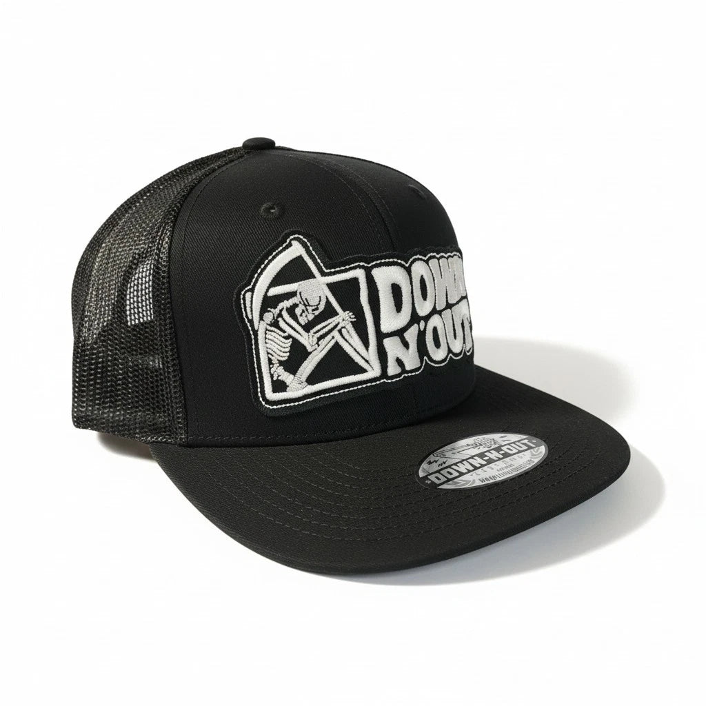 Down n Out Reaper Flat Bill Trucker Cap for Universal Fit (2010–2023)