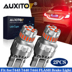 2X 7440 7443 Red LED Strobe Brake Tail Light Bulbs for