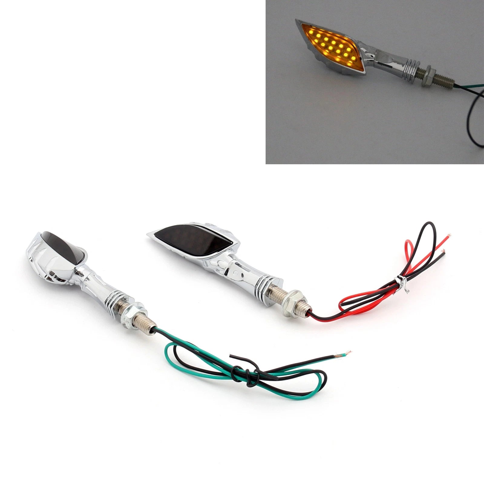 Chrome Skeleton Hand LED Turn Signal Blinker for Universal Motorcycle