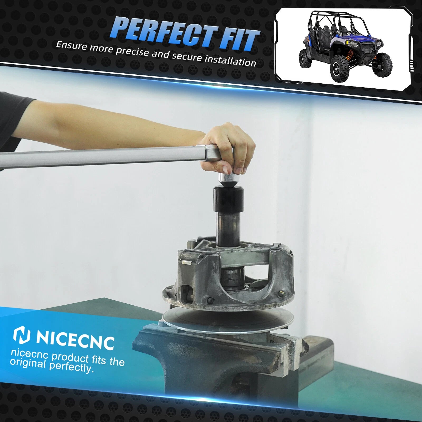 Steel Primary Clutch Spider Nut Removal Tool for Polaris RZR XP Turbo (2016–2020)