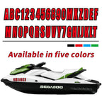 Set of 4 Custom Boat Registration Numbers Decal Stickers A-Z 0-9 Red