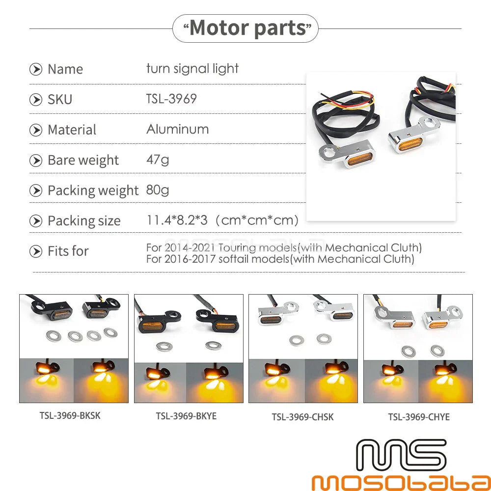 Mini LED Turn Signal Lamp Amber for Harley Softail (2017)