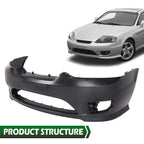 Front Bumper Cover with Fog Light Holes for Hyundai Tiburon (2005–2006)
