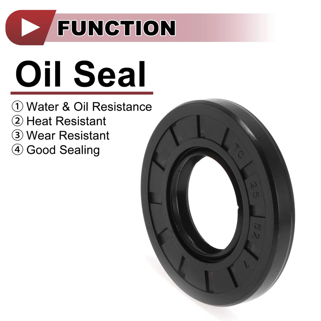 Set of 5 Rotary Shaft Oil Seals 25x52x7mm Nitrile Rubber 672668828403