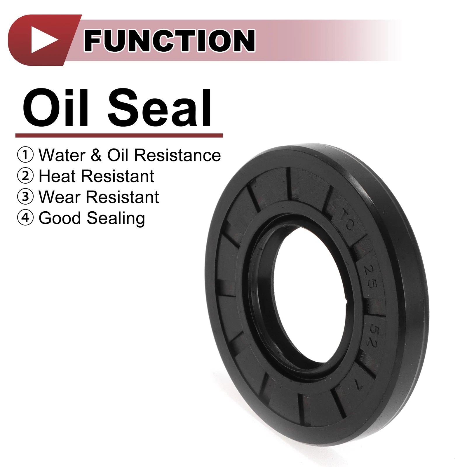 Set of 5 Rotary Shaft Oil Seals 25x52x7mm Nitrile Rubber 672668828403