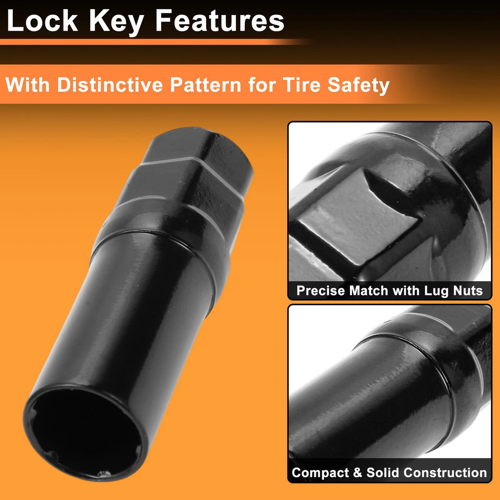 M12x1.5 Tire Wheel Locking Nut with Socket Key for Honda Toyota 