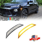 2X Clear Lens Amber LED Front Side Marker Lights for Chevy Trailblazer (2021–2025)