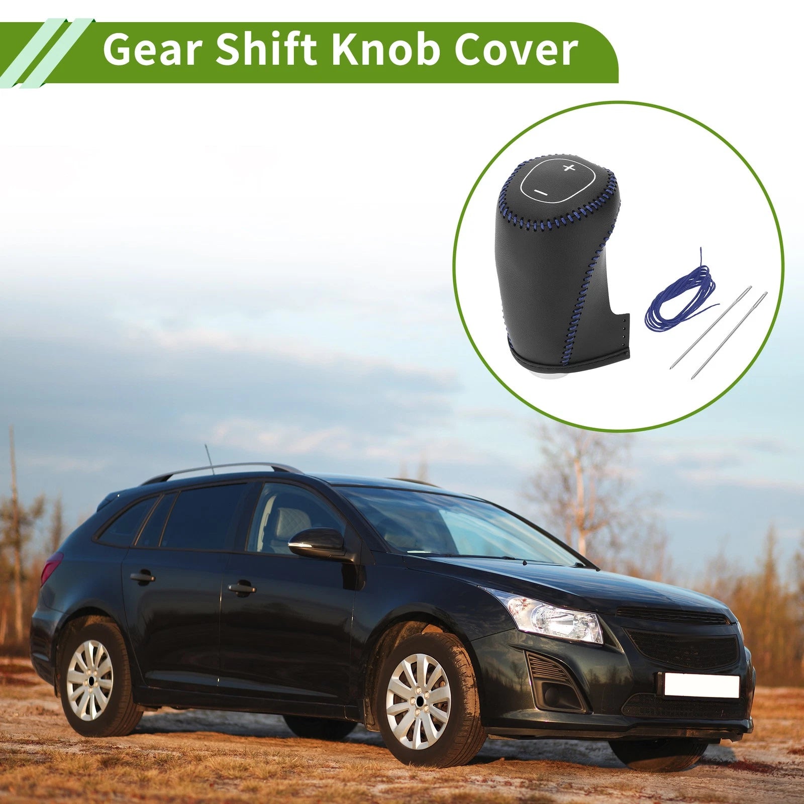 1 Pc Gear Shift Knob Cover for Chevrolet Malibu (2016–2020) Black Blue