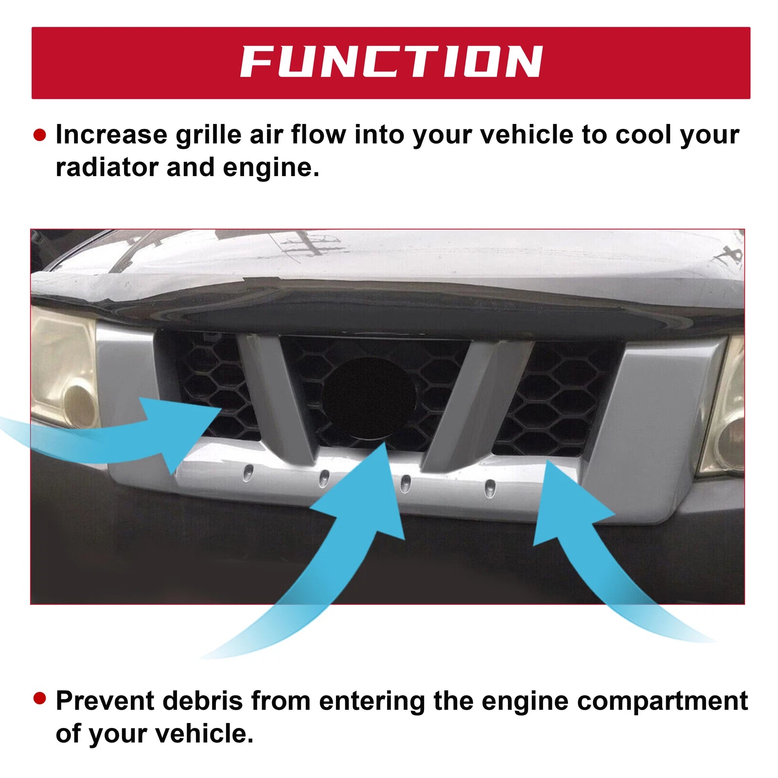Gray Front Grille for Nissan Xterra (2005–2008)
