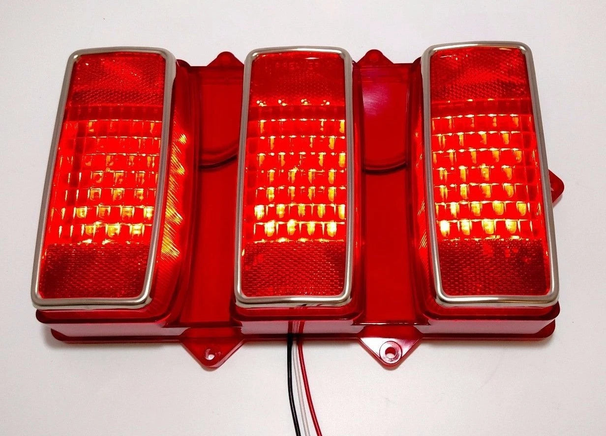 LED Tail Lights with Brake Lamps and Stainless Trim for 1969 Ford Mustang
