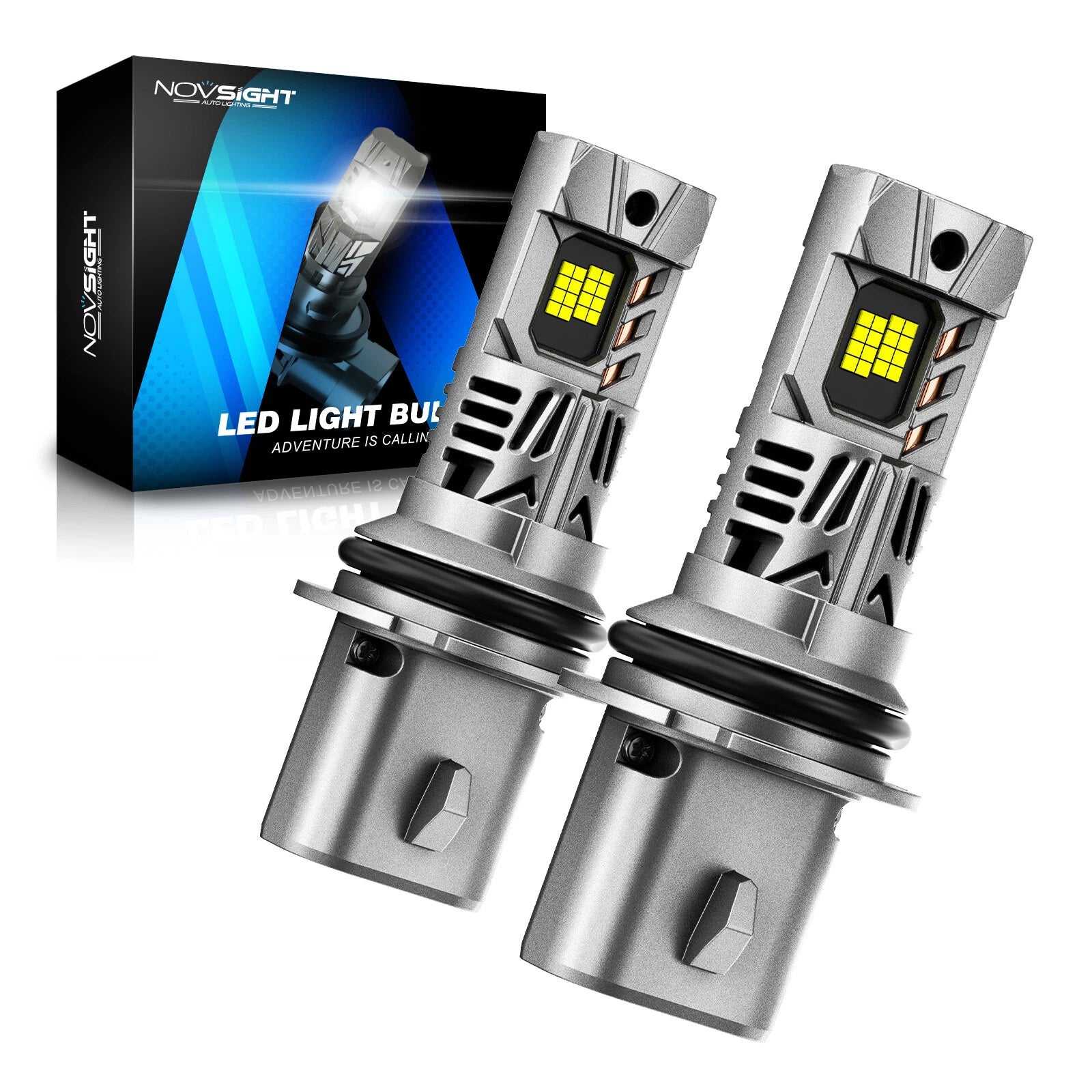 2X 9007 HB5 LED Headlight Bulbs for NOVSIGHT (6500K White)