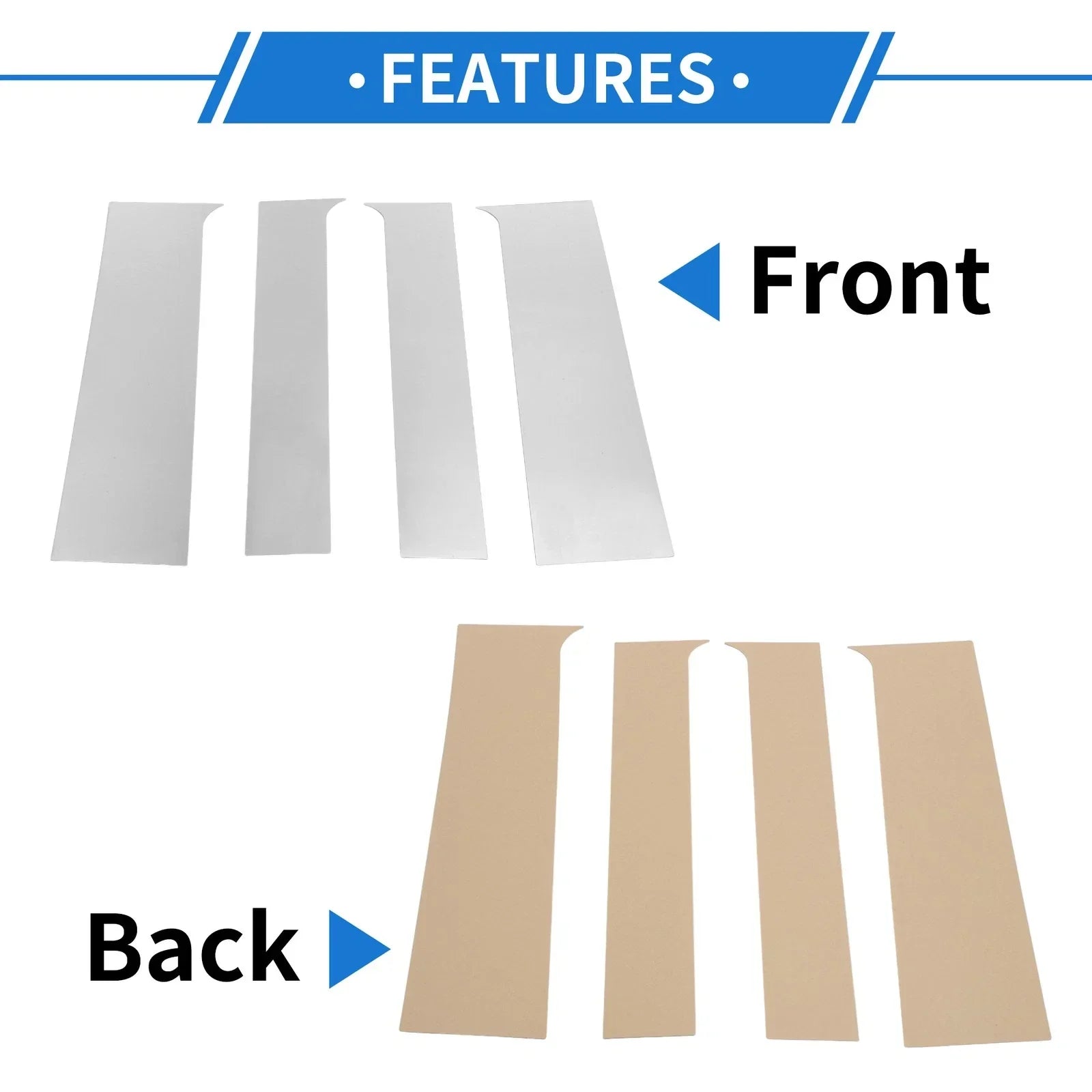 4 Pcs Door Pillar Window Trim for Chevy Colorado (2015-2020) Silver Tone