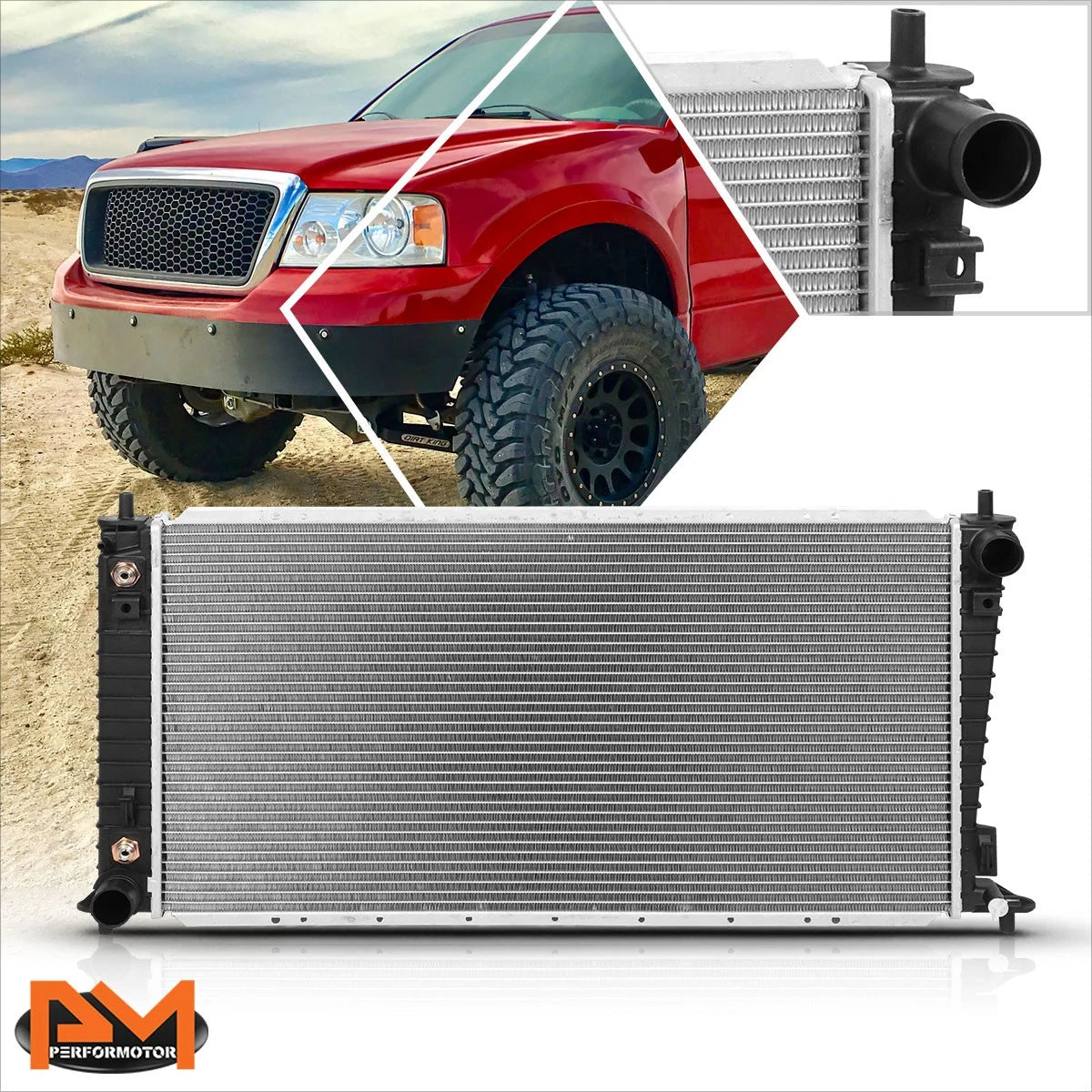 Aluminum Radiator for Ford F-150 F-250 F-350 Super Duty (2003–2004) DPI-2596