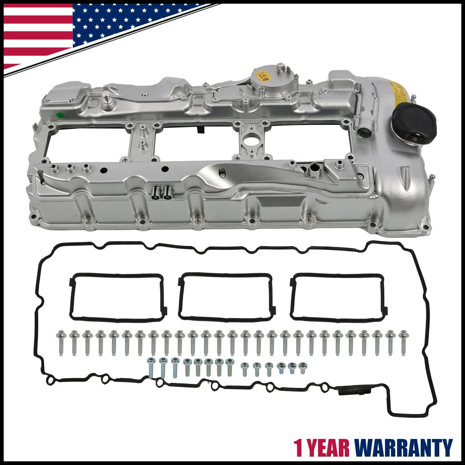 Aluminum Valve Cover with Gasket for BMW 135i 335i 535i 740i X3 X5 (N55, 2008–2016)
