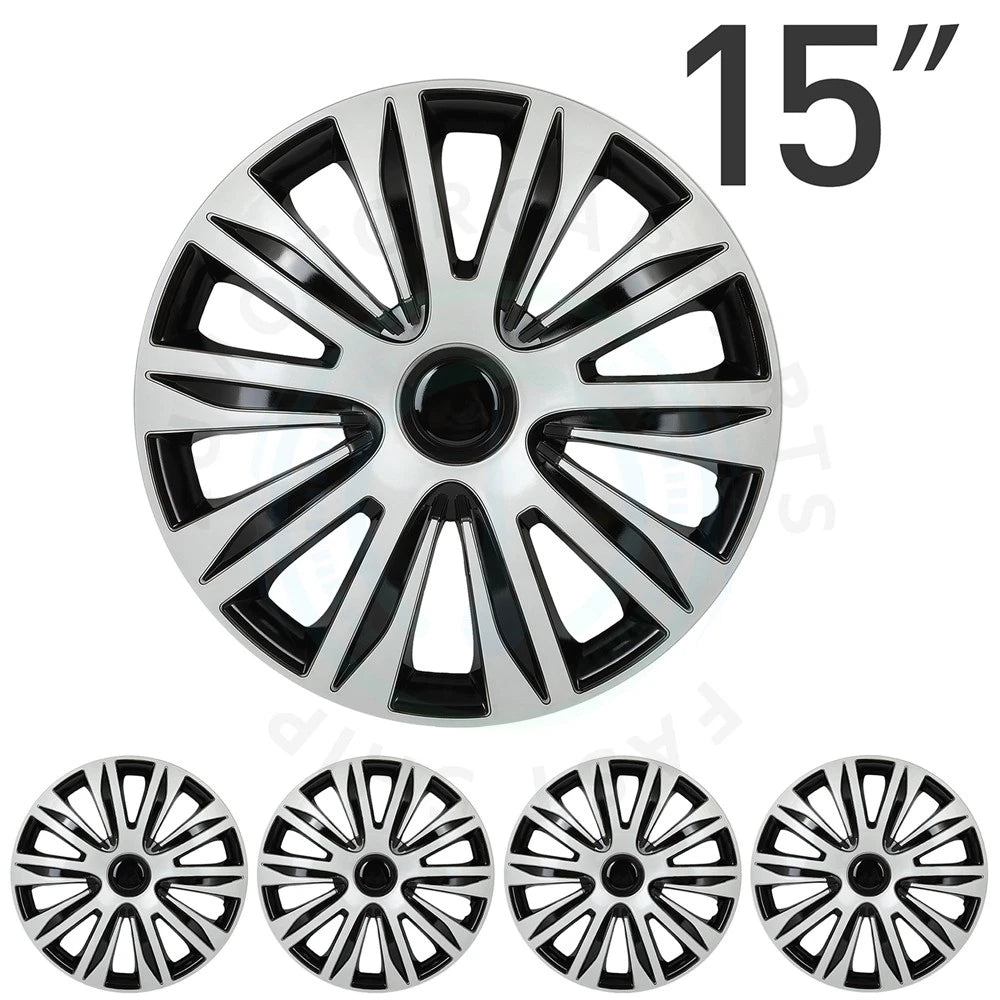 Set of 4 Hub Caps for 15 Inch Rims (Universal Fit)